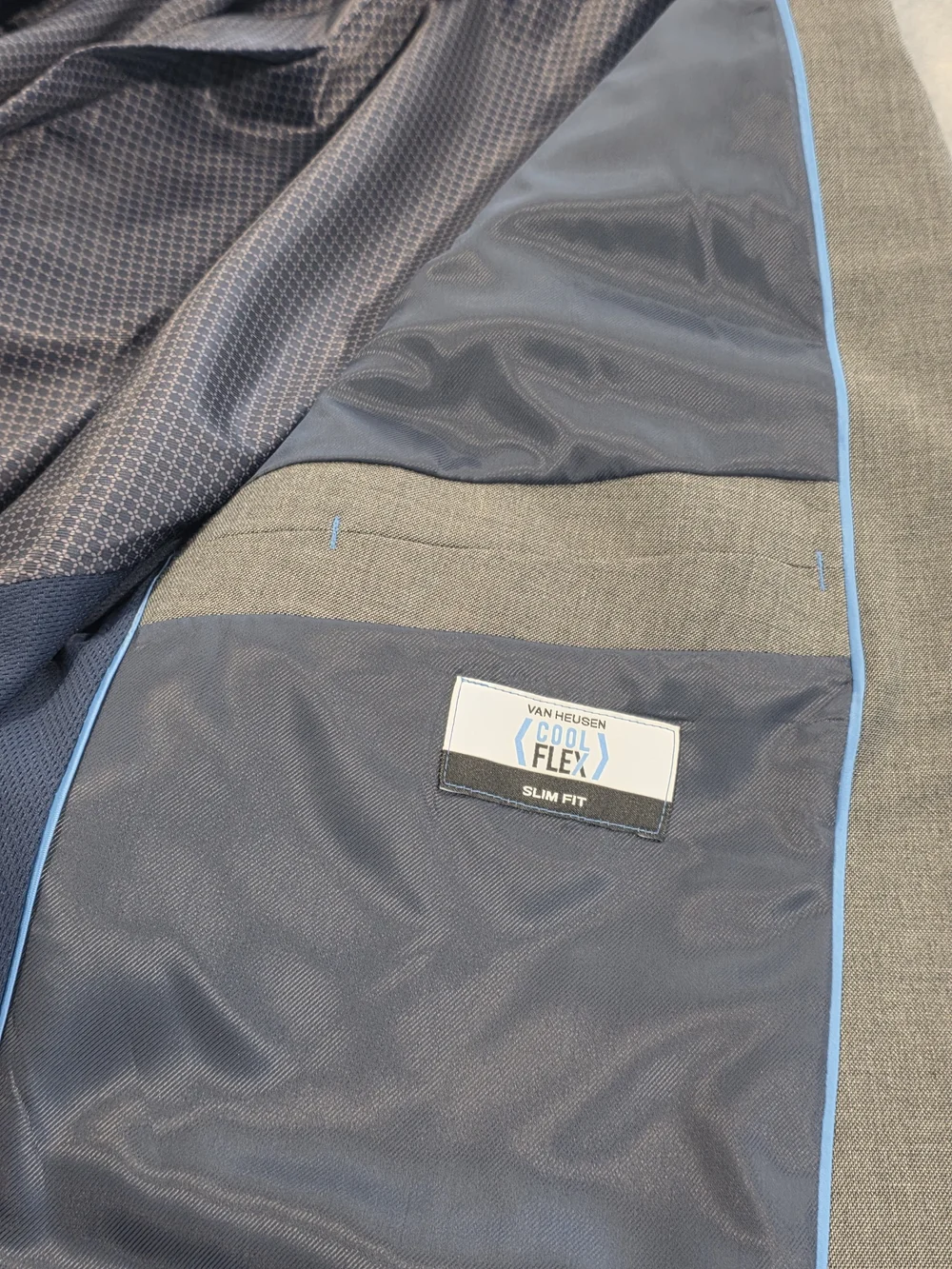 48R Men's Van Heusen Cool Flex Slim Fit Blazer Gray 2 Button Sport Coat